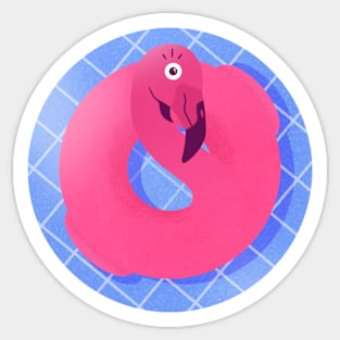 Flamingo swimming ring Sticker